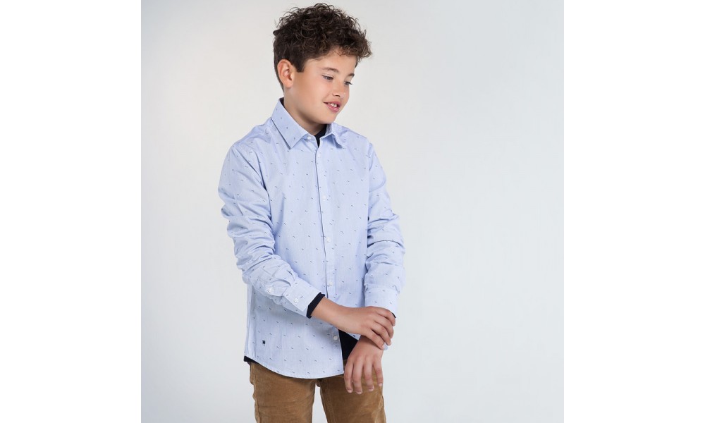 Marškiniai berniukui paaugliui šviesiai mėlyni
