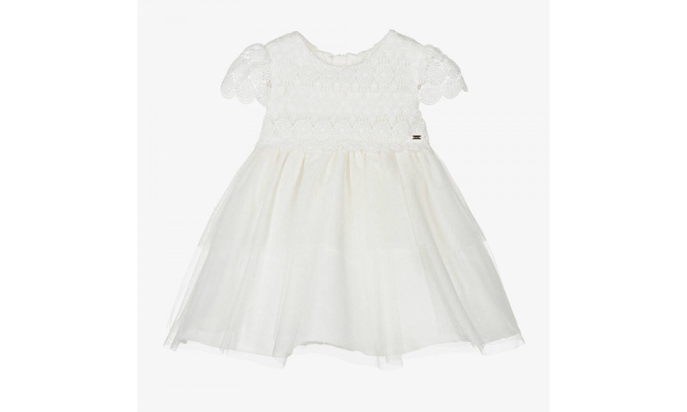 Suknelė kūdikiui balto gipiūro