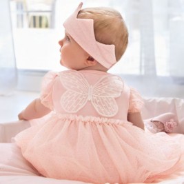 Suknelė kūdikiui su galvos juosta