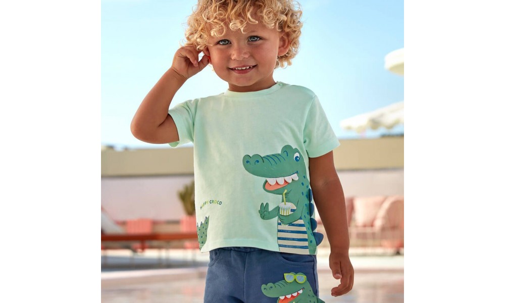 Marškinėliai berniukui "Krokodilas" žali