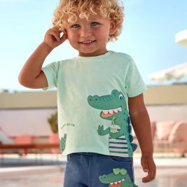 Marškinėliai berniukui "Krokodilas" žali