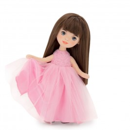 Pliušinė lėlė Sophie rožine suknele