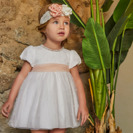 Suknelė Abel&Lula kūdikiui balta tiulio