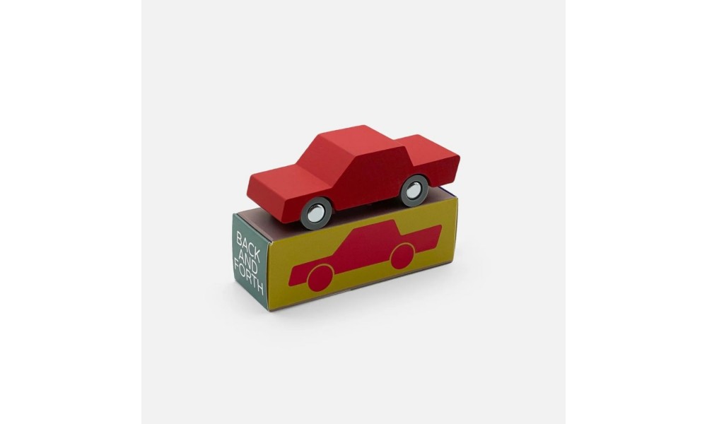 Žaislinis medinis automobilis raudonas